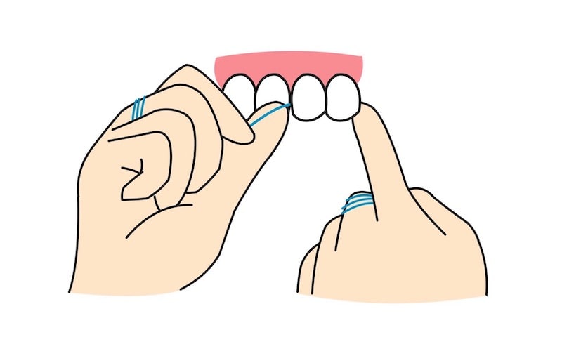 デンタルフロスの使い方